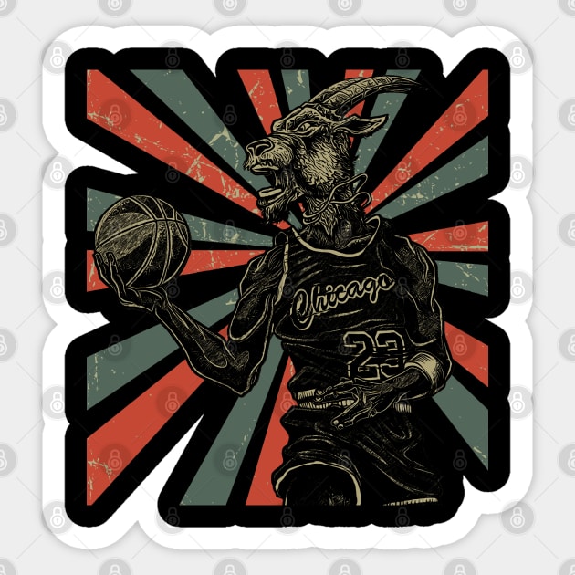 Michael Jordan || Vintage Art Design || GOAT Sticker by Setipixel